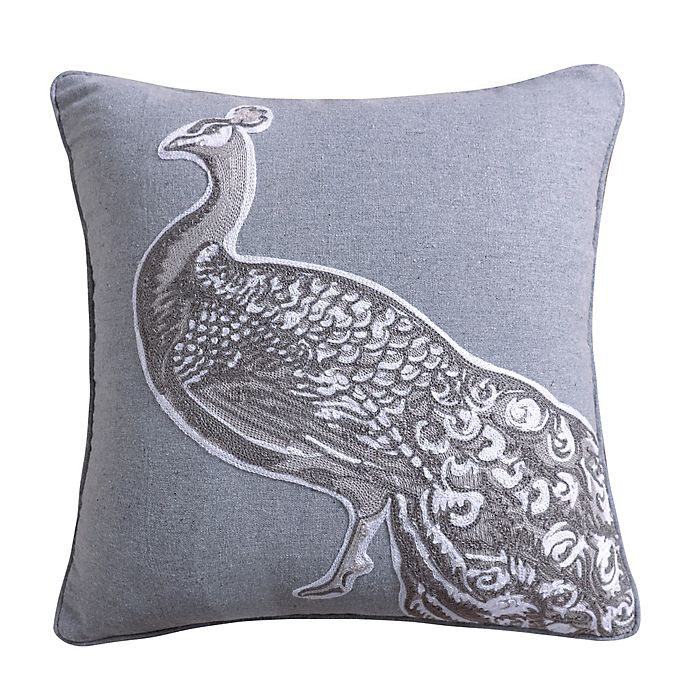Alternate image 1 for Levtex Home Pisa Peacock Square Throw Pillow in Grey
