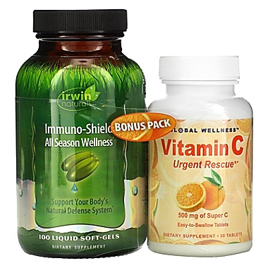 Irwin Naturals&reg; 130-Count Immuno-Shield All Season Wellness Soft-Gels and Vitamin C Pack. View a larger version of this product image.