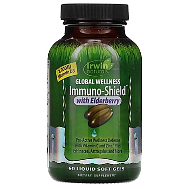 Irwin Naturals&reg; 90-Count Immuno-Shield with Elderberry Soft-Gels and Vitamin C Pack. View a larger version of this product image.