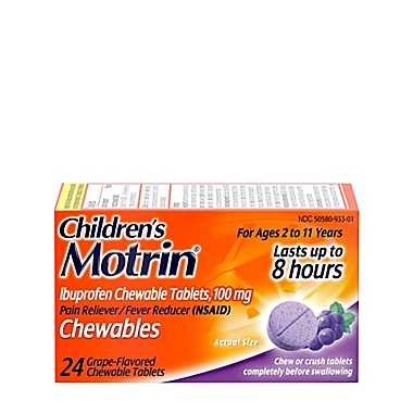 Children&#39;s MOTRIN&reg; 24-Count Chewable Ibuprofen Tablets in Grape. View a larger version of this product image.