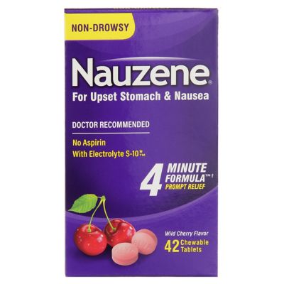 Nauzene&reg; 42-Count Upset Stomach and Nausea Relief Chewable Tablets in Wild Cherry Flavor