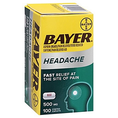 Bayer&reg; Headache Aspirin 100-Count Tablets. View a larger version of this product image.