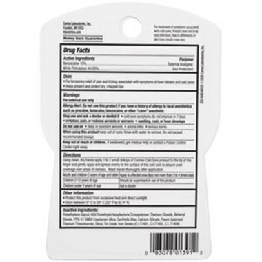 Carmex&reg; .07 oz. Multi-Symptom 3-in-1 Cold Sore Lip Treatment. View a larger version of this product image.