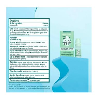 Bausch + Lomb Biotrue&reg; 2-Pack 0.33 fl. oz. Hydration Boost Dry Eye Drops. View a larger version of this product image.