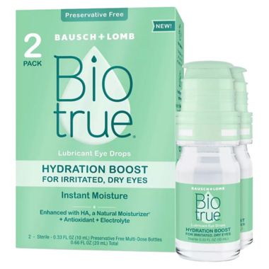 Bausch + Lomb Biotrue&reg; 2-Pack 0.33 fl. oz. Hydration Boost Dry Eye Drops. View a larger version of this product image.