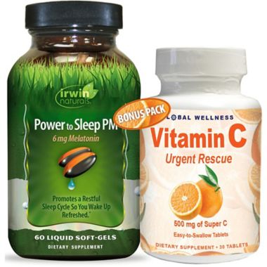 Irwin Naturals&reg; 90-Count Power To Sleep PM with 6 mg Melatonin and Vitamin C Pack. View a larger version of this product image.