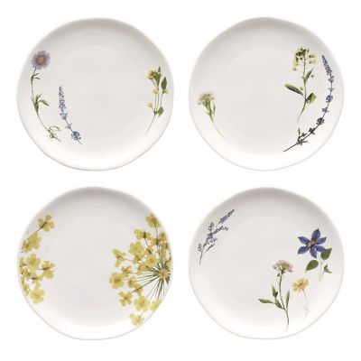 Bee &amp; Willow&trade; Charlotte Floral Organic Appetizer Plates (Set of 4)