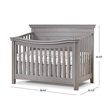 Sorelle Furniture Finley Lux 4-in-1 Convertible Crib in Weathered Grey. View a larger version of this product image.