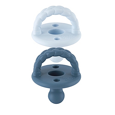 Itzy Ritzy&reg; Sweetie Soother&trade; Size 0-6M 2-Pack Orthodontic Silicone Pacifier in Blue. View a larger version of this product image.
