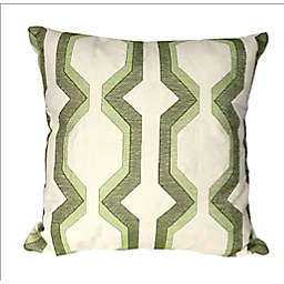 A&B Home Geometric Cotton 18-Inch Square Throw Pillow in Green