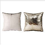 A&amp;B Home Vintage Glamour Sequin Square Throw Pillows in Champagne (Set of 2)