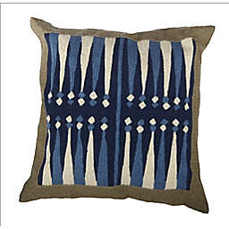 A&B Home Embroidered Square Throw Pillow in Blue/White