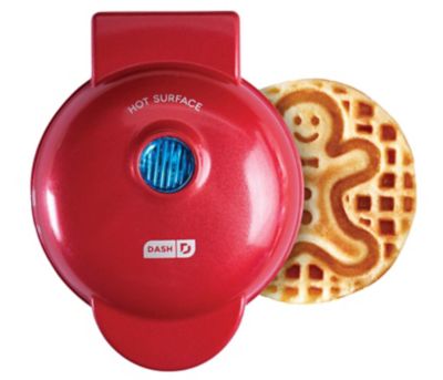 Dash&reg; Gingerbread Man Mini Waffle Maker in Red