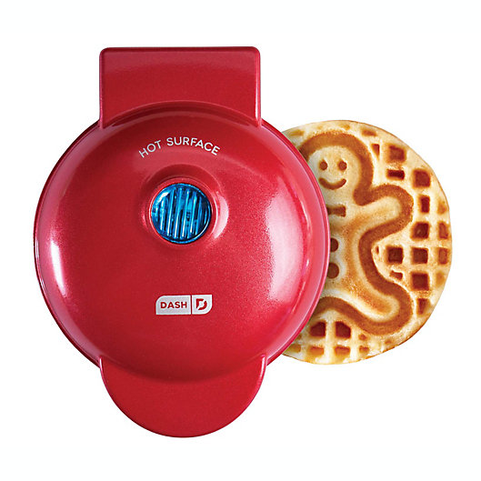 Alternate image 1 for Dash® Gingerbread Man Mini Waffle Maker in Red