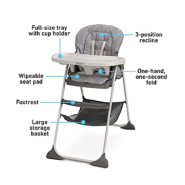 Graco&reg; Slim Snacker&trade; Highchair in Whisk. View a larger version of this product image.