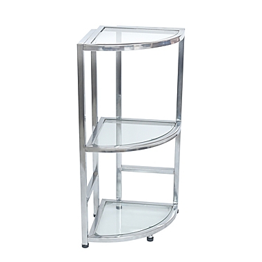 Studio 3B&trade; Mercer 3-Tier Bath Corner Tower in Chrome. View a larger version of this product image.