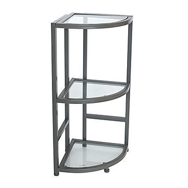 Studio 3B&trade; Mercer 3-Tier Bath Corner Tower in Nickel. View a larger version of this product image.