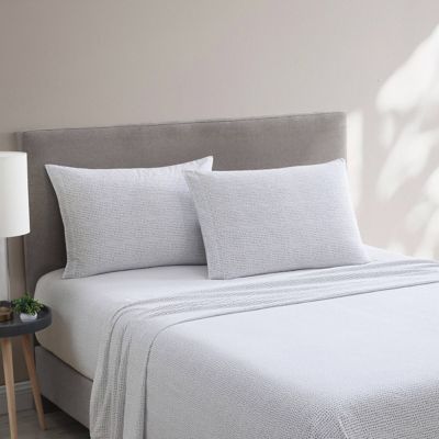 Oslo Flannelette Sheets Set Fitted Flat Pillowcase Blue Single Double King 