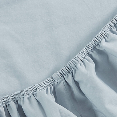 Vera Wang&reg; Solid Organic Cotton Queen Sheet Set in Rain Blue. View a larger version of this product image.