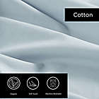 Alternate image 5 for Vera Wang&reg; Solid Organic Cotton Queen Sheet Set in Rain Blue