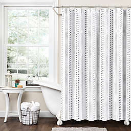 Lush Décor 72-Inch x 72-Inch Hygge Stripe Shower Curtain in Black/White