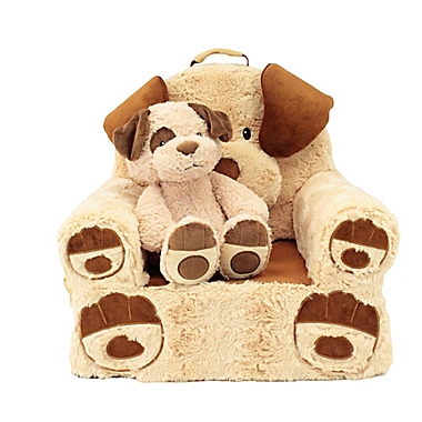 Soft Landing&trade; Darling Duos Tan Dog Plush and Chair Set. View a larger version of this product image.