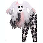 Alternate image 0 for Bonnie Baby&reg; Size 0-3M 2-Piece Halloween Tie Dye Ghost Top and Legging Set