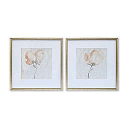 Everhome™ Watercolor Floral 30-Inch x 30-Inch Framed Wall Art (Set of 2)
