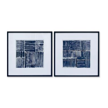 Studio 3B&trade; Blocked Lines 30-Inch Square Framed Wall Art (Set of 2). View a larger version of this product image.