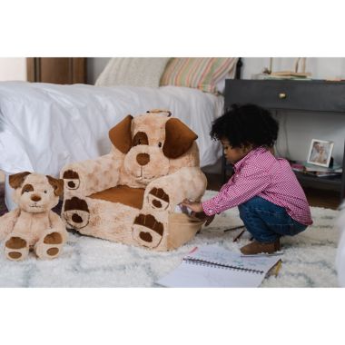 Soft Landing&trade; Darling Duos Tan Dog Plush and Chair Set. View a larger version of this product image.