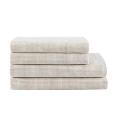 UGG&reg; Houndstooth Flannel King Sheet Set in Shoreline. View a larger version of this product image.