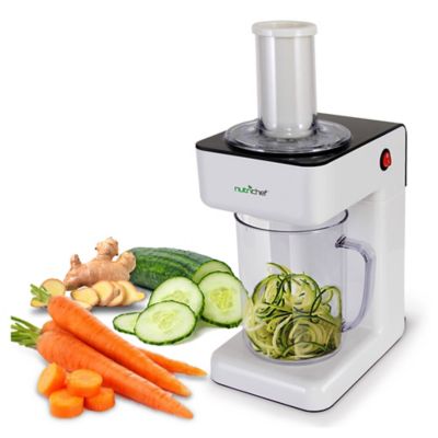 NutriChef&trade; Fruit &amp; Vegetable Electric Food Processor &amp; Spiralizer in White