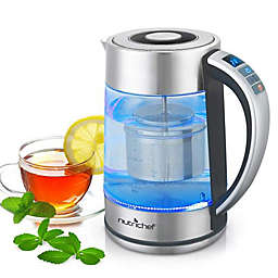 NutriChef™ Digital Hot Water & Tea Glass Brewer Kettle in Grey