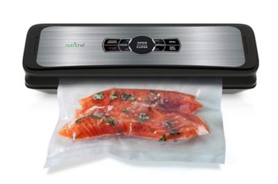 NutriChef&trade; PKVS45STS Automatic Food Vacuum Sealer in Silver/Black