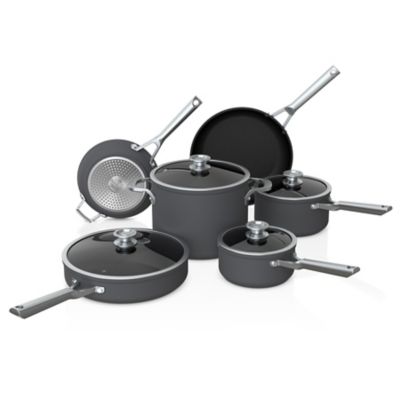 Ninja Foodi Neverstick Premium Space Saving 10-Piece Cookware Set Black