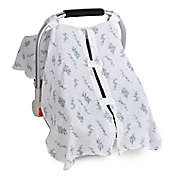 Belle ON THE GO Eucalyptus Canopy Car Seat Cover in White/Green