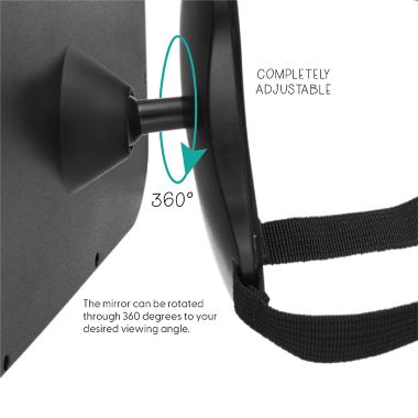 Belle ON THE GO Back Seat Mirror in Black. View a larger version of this product image.