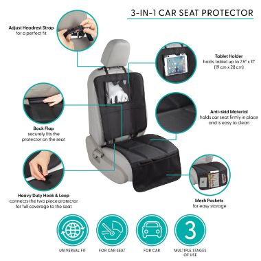 Belle ON THE GO Car Seat Protector in Black. View a larger version of this product image.