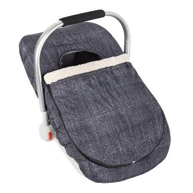Belle ON THE GO Herringbone Car Seat Cover in Grey. View a larger version of this product image.
