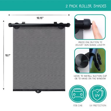 Belle ON THE GO Car Sun Shades in Black (Set of 2). View a larger version of this product image.