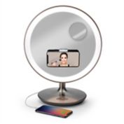 iHome&reg; Glow Ring 10x/1x Oversized Rechargeable Vanity Mirror in Silver/Nickel