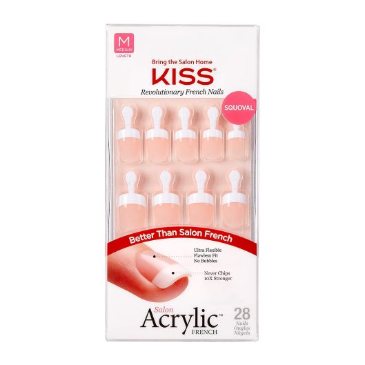 Kiss 28 Count Squoval Real Short Revolutionary French Nails Bed Bath Beyond