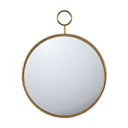 A&B Home 26-Inch Round Framed Wall Mirror in Gold