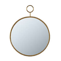 A&B Home 22-Inch Round Framed Wall Mirror in Gold