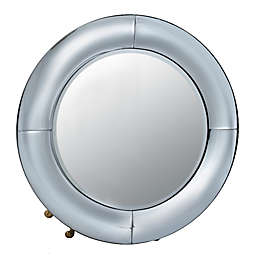 A&B Home Curved 31.5-Inch Round Wall Mirror in Silver
