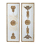 A&amp;B Home 16-Inch x 48-Inch Medallion Mirrored Wall Decor Panels in Gold (Set of 2)