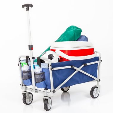 Simply Essential&trade; Outdoor Folding Wagon with Cupholders in True Navy. View a larger version of this product image.