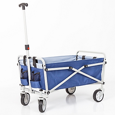 Simply Essential&trade; Outdoor Folding Wagon with Cupholders in True Navy. View a larger version of this product image.
