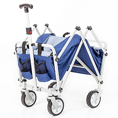 Simply Essential&trade; Outdoor Folding Wagon with Cupholders in True Navy. View a larger version of this product image.