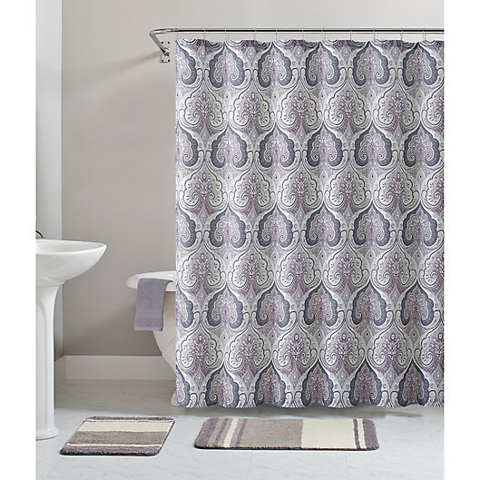 Vcny Home Beryl Damask 72 Inch X, Matching Shower Curtain And Towels